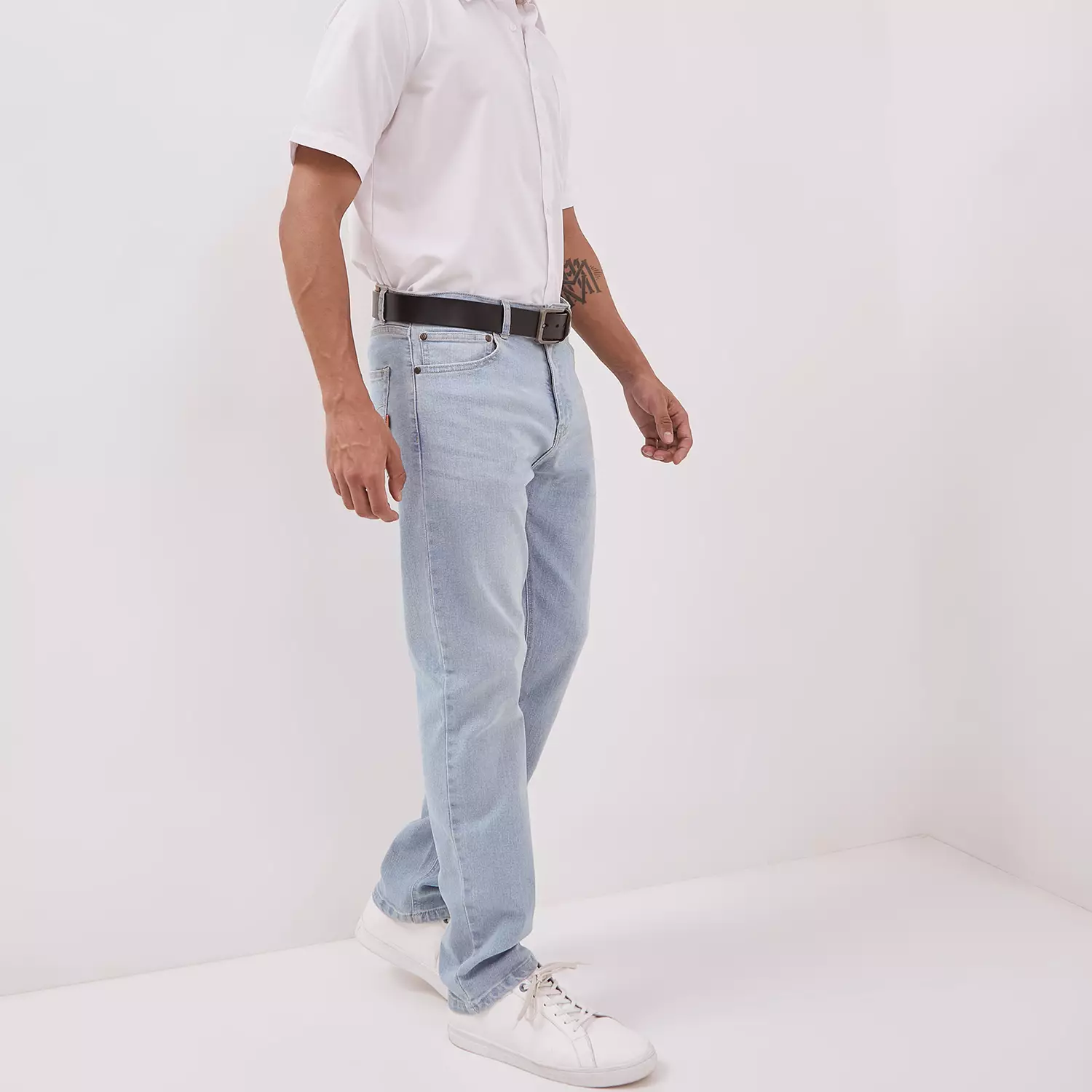 DUST Celana Straight Jeans Baril Medium Light Blue (DM.3106)