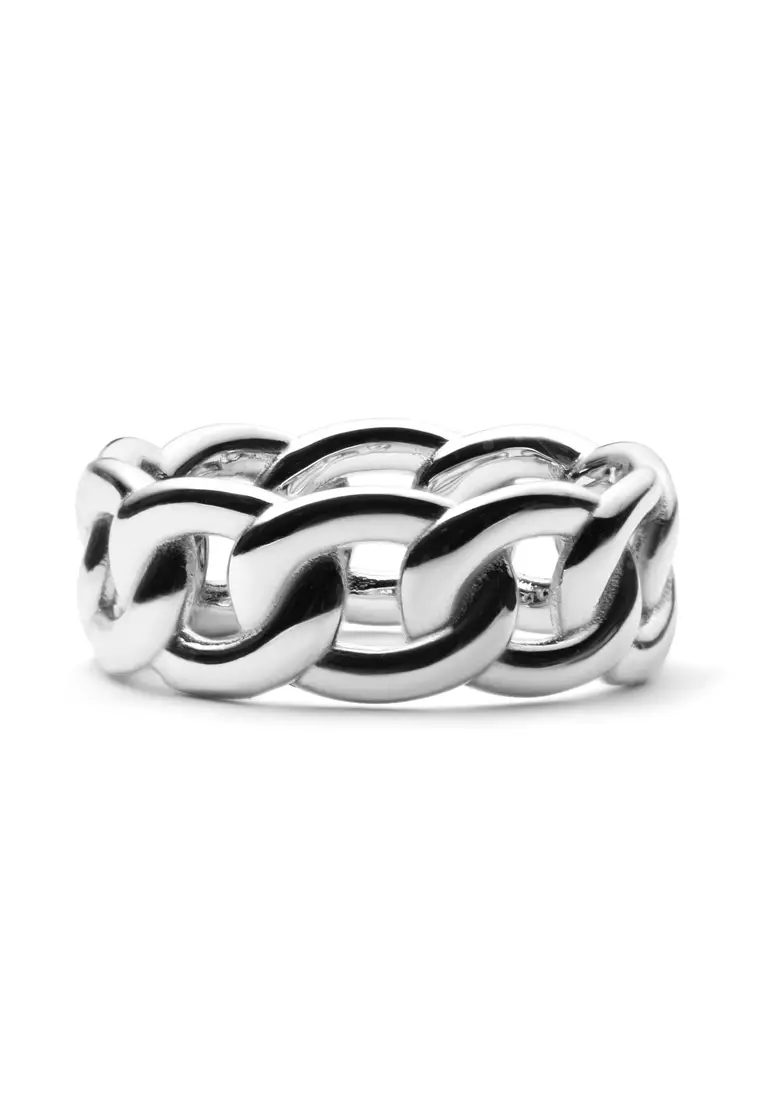 Chunky Chain Ring Silver - Unisex Ring for women and men stainless steel Ring DW Official Authentic Original