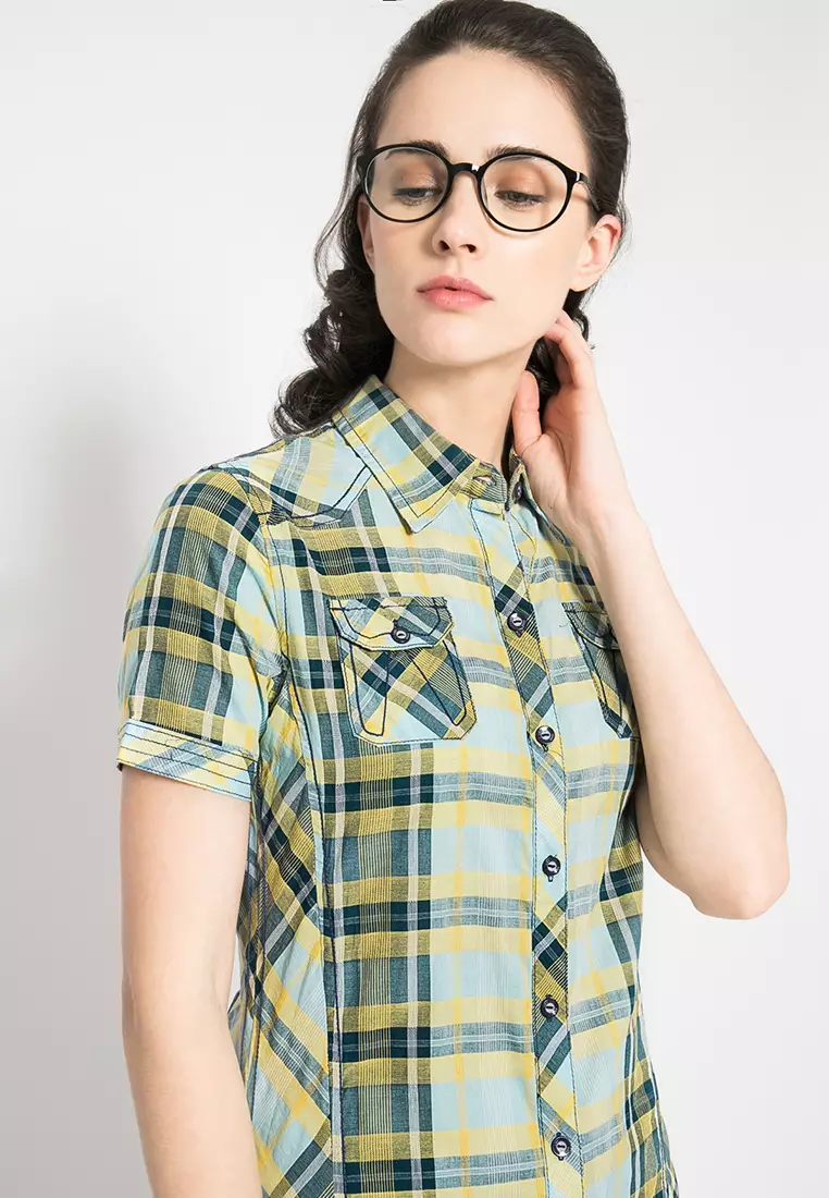LGS - Kemeja Wanita - Motif Kotak - Hijau - LSH.380.S1103.379.C