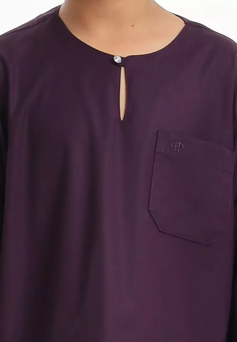 Forest x Hatta Dolmat Baju Melayu Teluk Belanga Budak - FK24104BM-70DkPurple