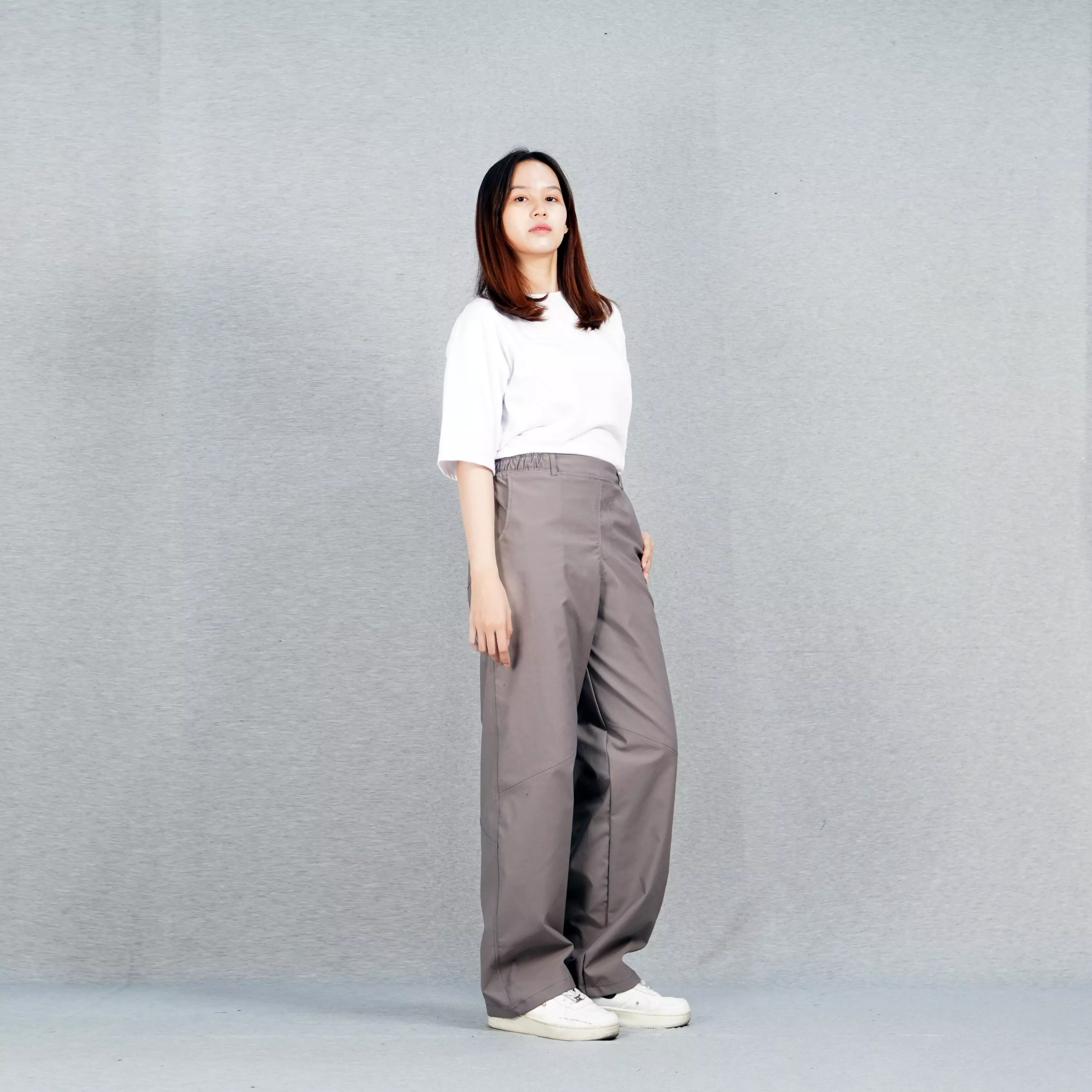 HIRO Celana Baggy Wanita Celana Loose Wanita Loose Pants Wanita Celana Panjang Baggy - ABU