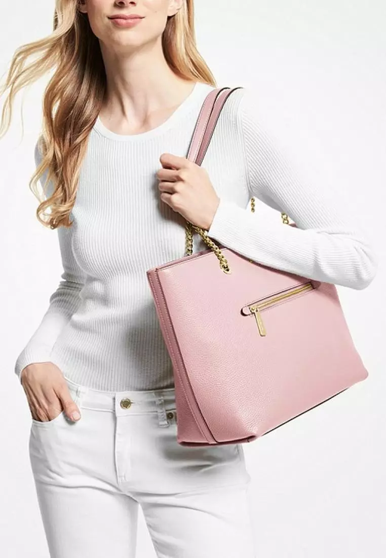 Michael kors jet set pebbled leather hotsell tote