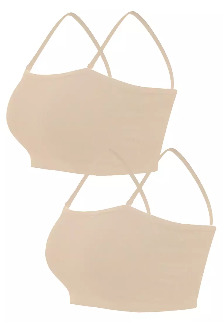2-in-1 Pack Exquisite Trendsetter Functional Tube Bra in Skintone Women Underwear