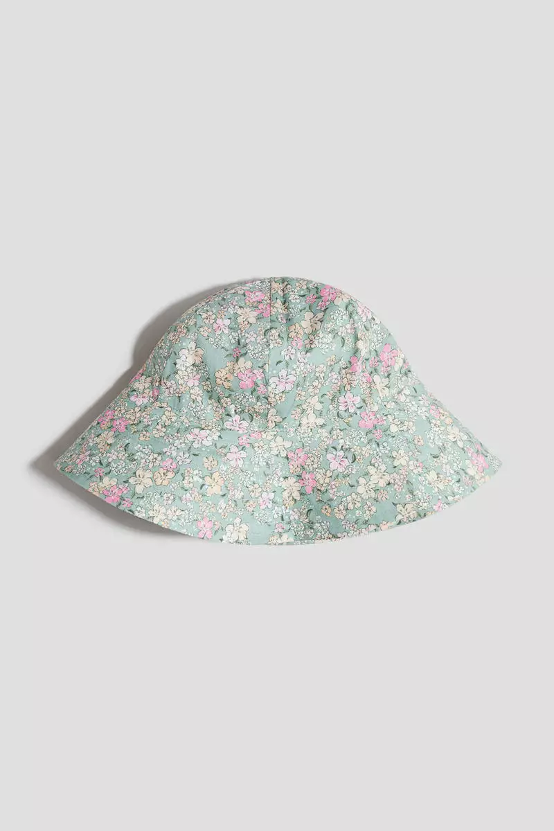 Printed wide-brim sun hat