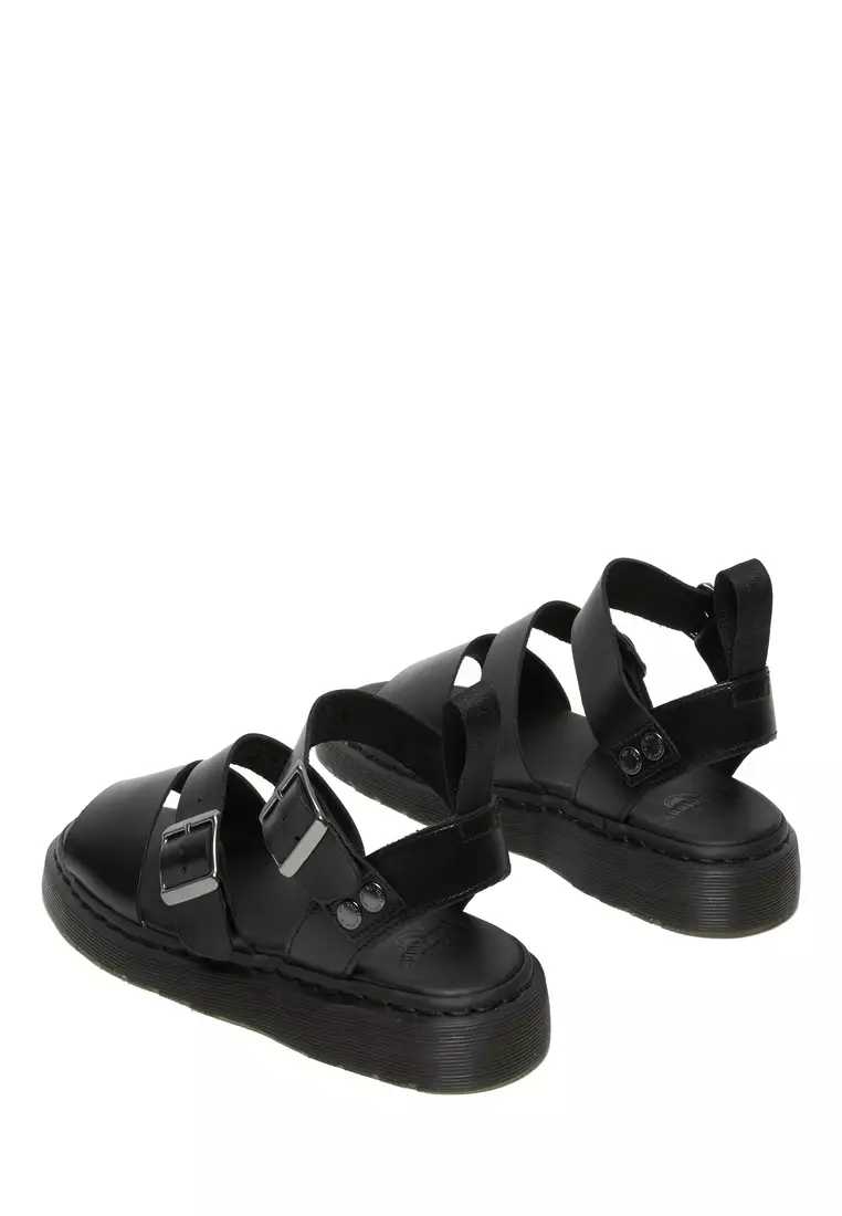 Gryphon Brando Leather Gladiator Black Sandals - Men