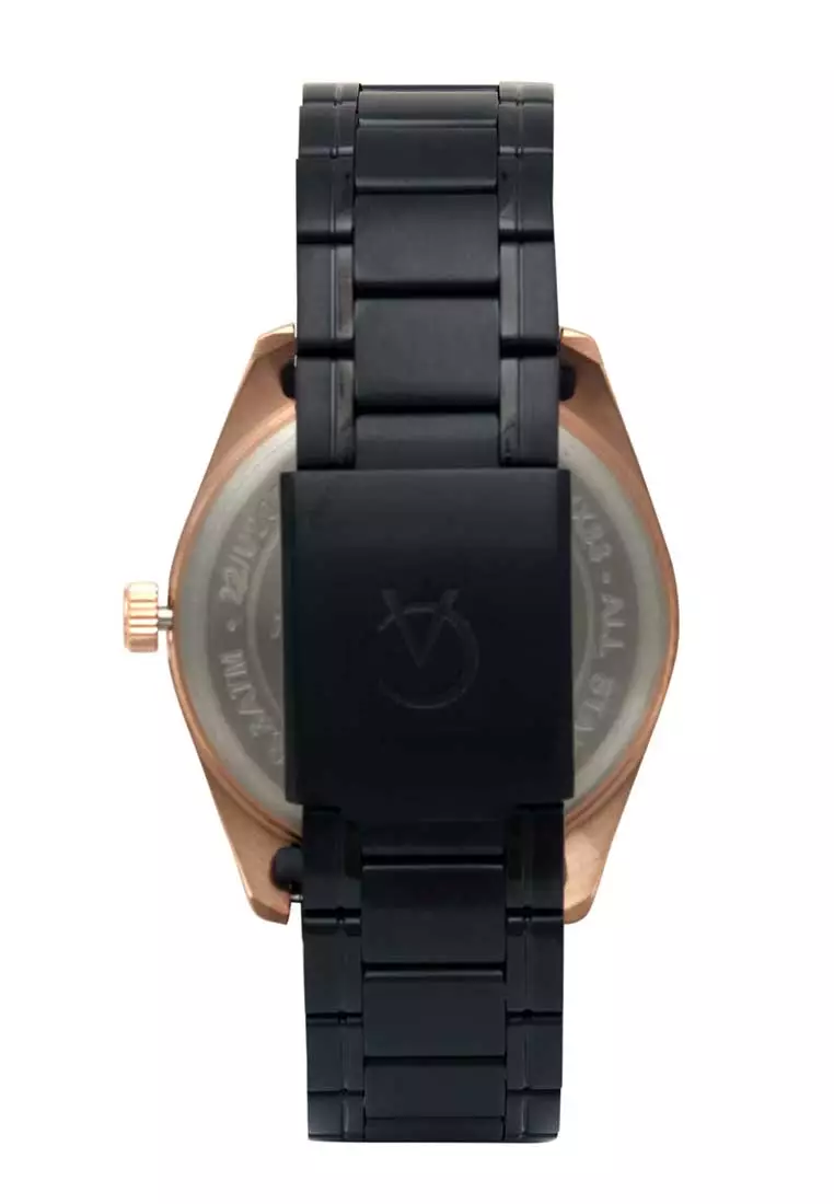 Alexandre Christie Jam Tangan Pria - Black Rosegold - Stainless Steel - 1012 MEBBRBA