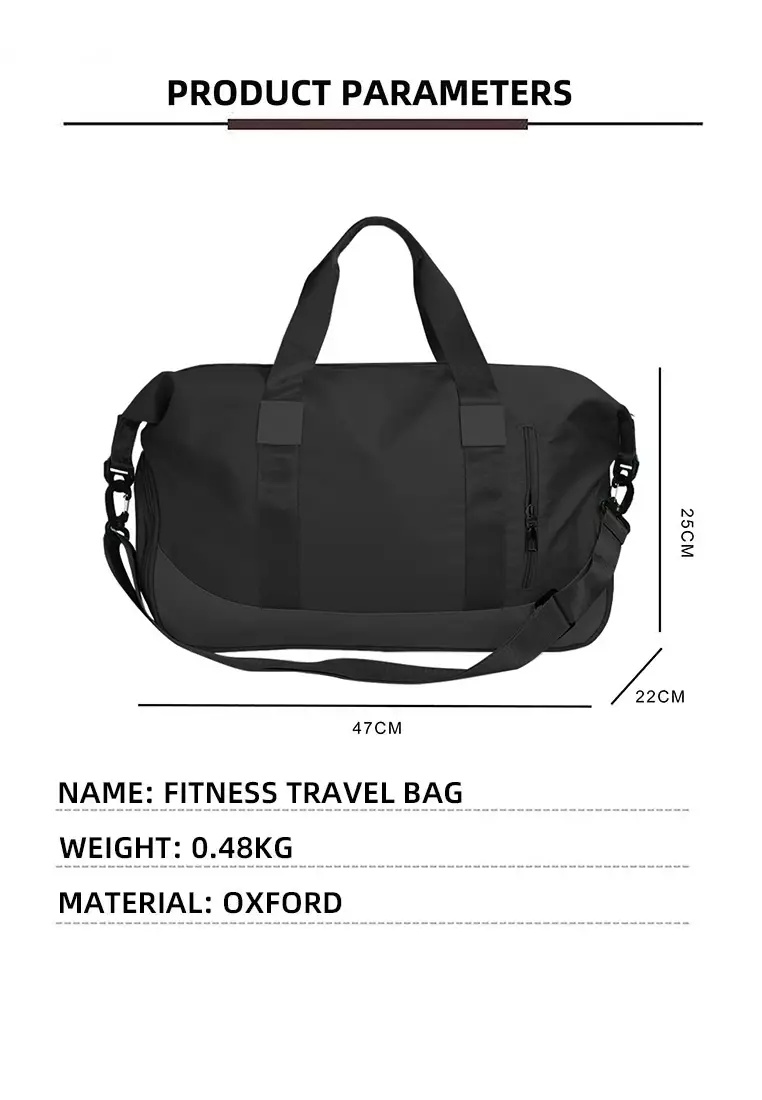 Sports Duffel Bag 47x25cm – Black