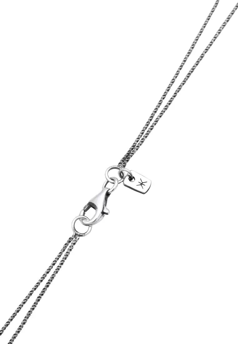 Necklace Men Layer Cross Light Oxid Finish