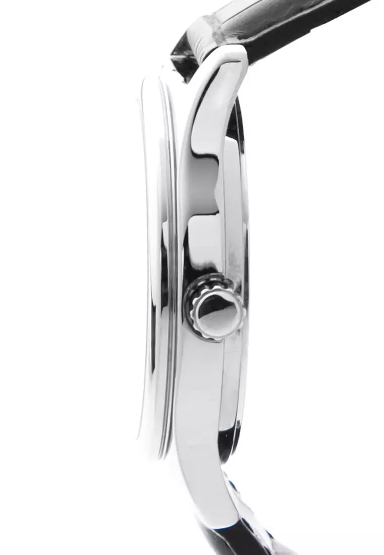 Casio Jam Tangan Pria - Black Silver - Leather Strap - MTP-V006L-1BUDF