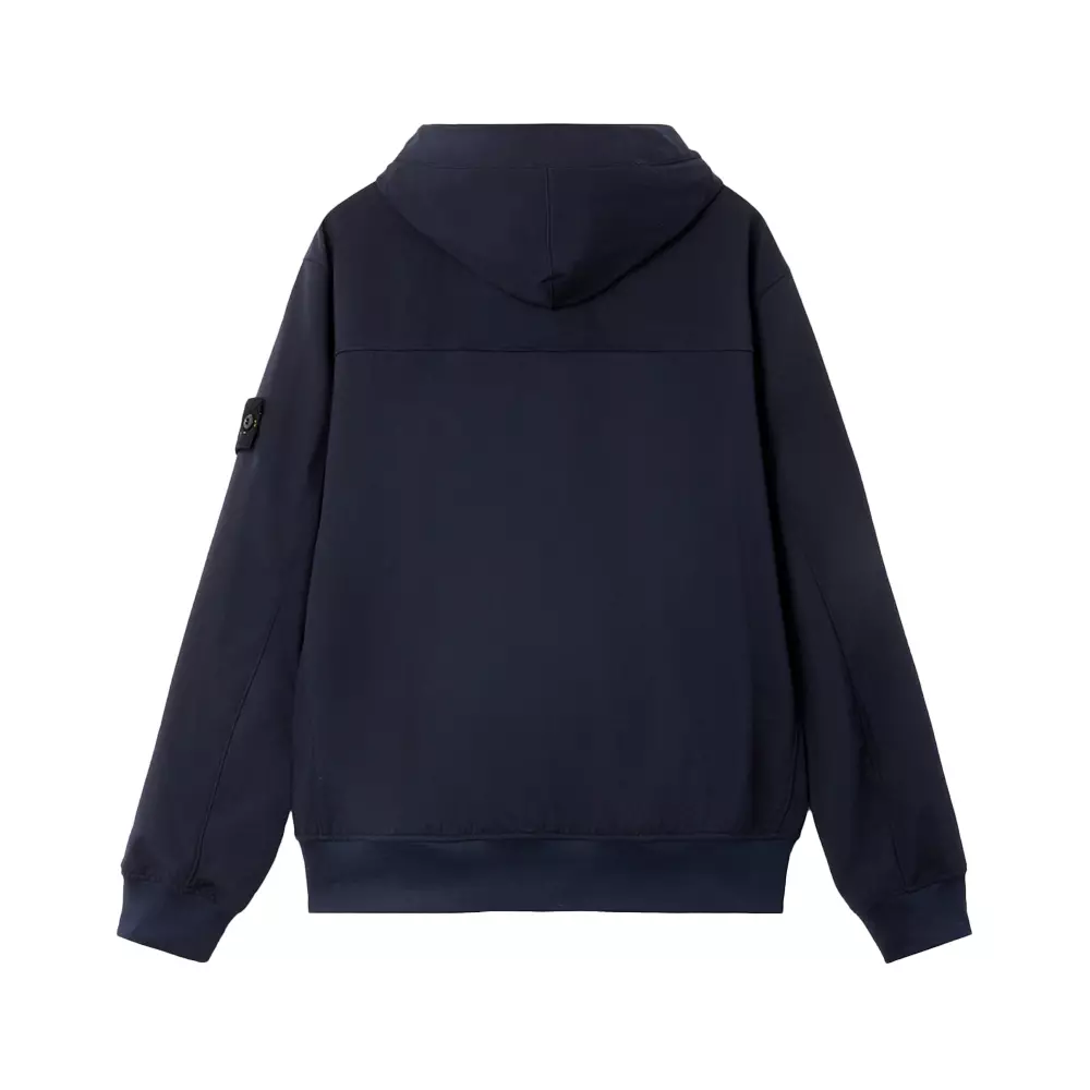 4100118 Light Soft Shell-R E.Dye Technology In Recycled Polyester Hooded Jacket Navy Blue