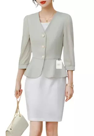 sachin and babi light blue dress Fancy Show - Set: Short-Sleeve Single-Breasted Blazer + Dress Shorts