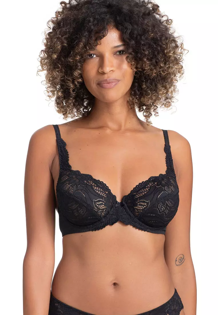 Buy DORINA Angie Lace Wired Non Padded Wired Bra in Black 2024 Online