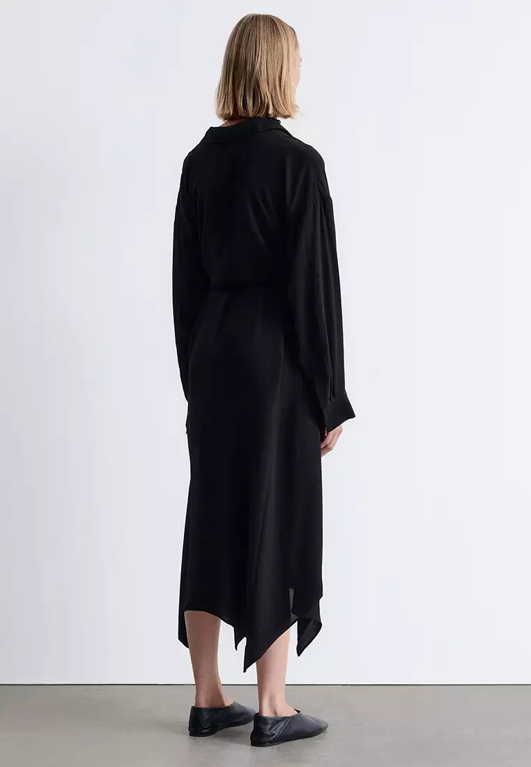 綁帶細節中長連身裙