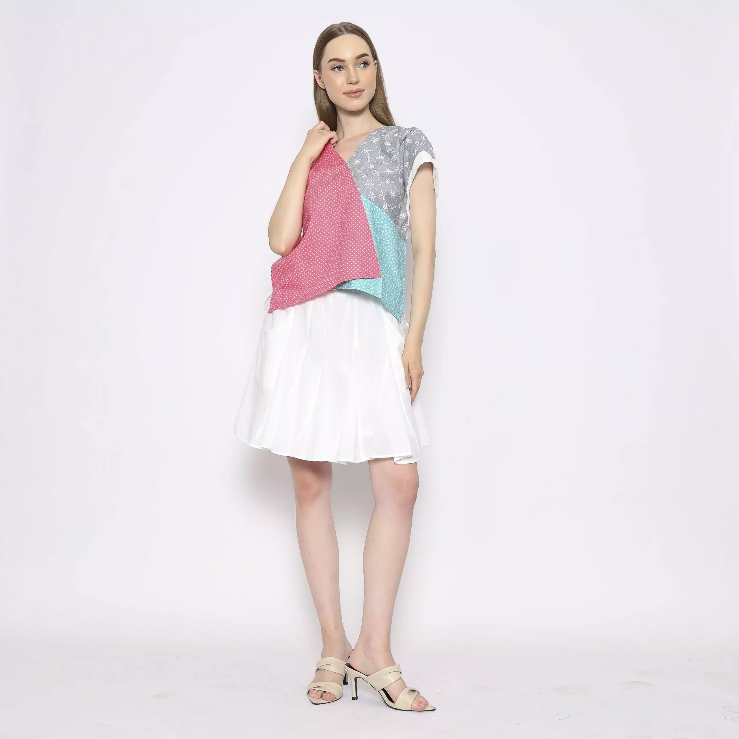 Blouse Batik Wanita - Bhatara Batik Rossie - Atasan Batik Modern Lengan Pendek