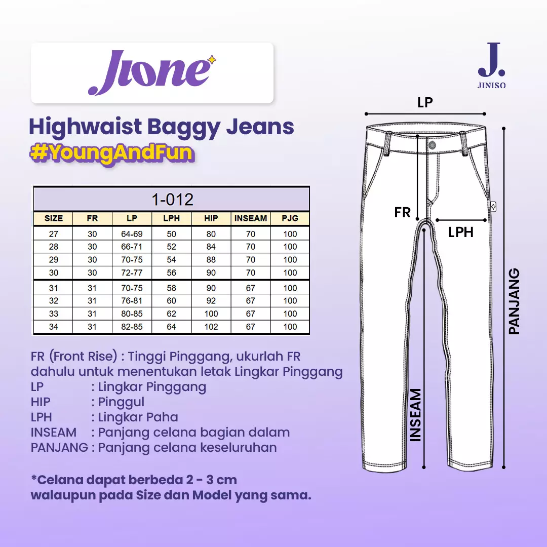 Jione Celana Loose High Waist Jeans 012