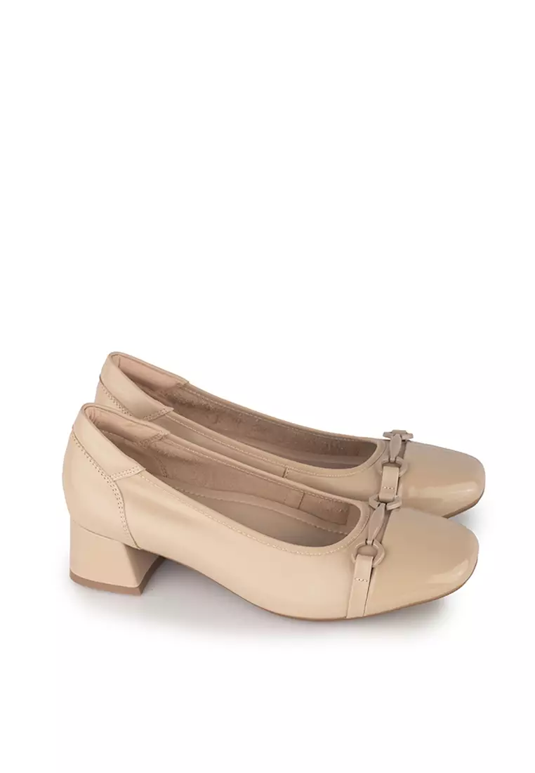 Sepatu Pantofel Formal Wanita Gino Mariani Fuji Beige