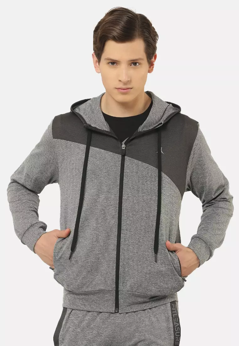 Buy Fitleasure Fitleasure Grey Regular Fit Running Men s Hoodie