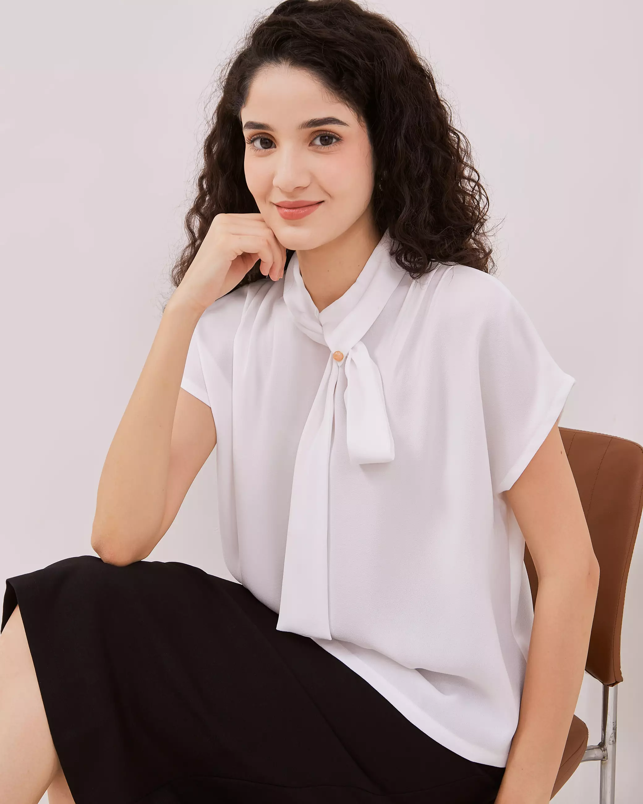 Urban Exchange Savana White Blouse - Atasan Blouse Formal Warna White