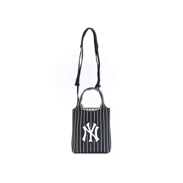 Tas MLB NY LINE STRIPE WHITE BLACK MINI KNIT TOTE BAG WITH LS 100% ORIGINAL