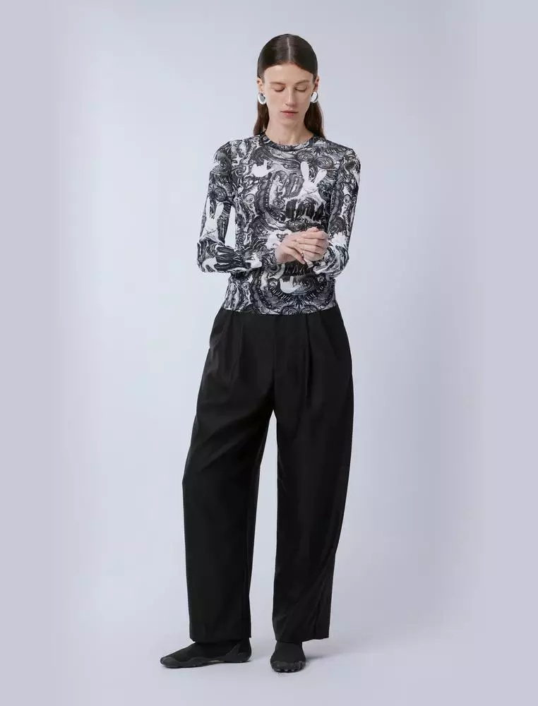 Wool Loose Fit Long Pants