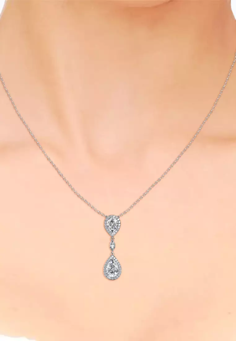 Layla Drop Pendant - Kalung Crystal Swarovksi by Her Jewellery