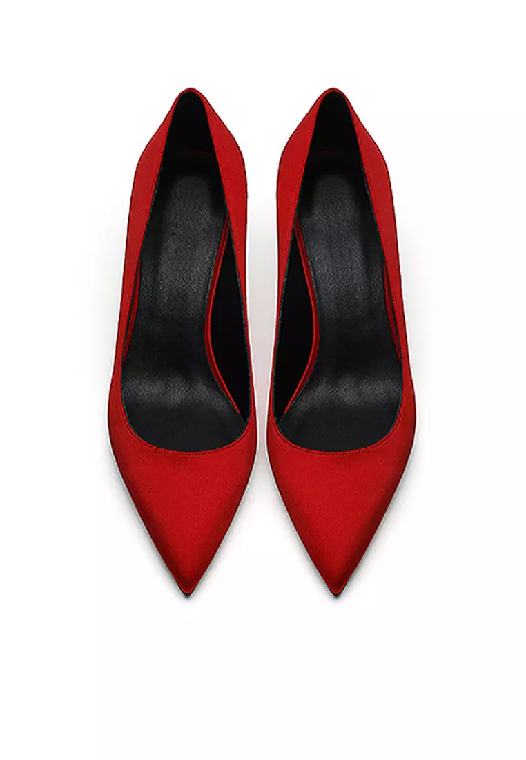 6CM Silk Fabrics Pointed High Heel Shoes HZL163