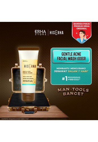 Jual Erha His Erha Gentle Acne Facial Wash With Salicylic Acid Zinc Pca D Panthenol Sabun Muka Jerawat Pria Original Zalora Indonesia