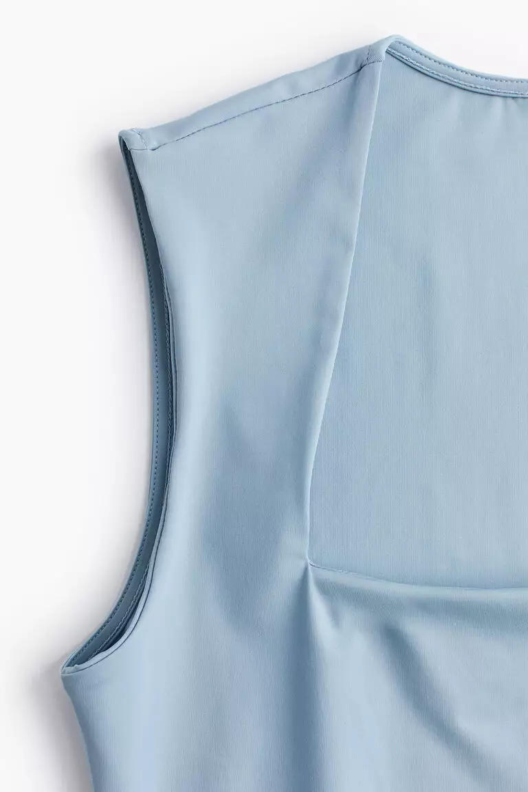 Square-neck jersey top