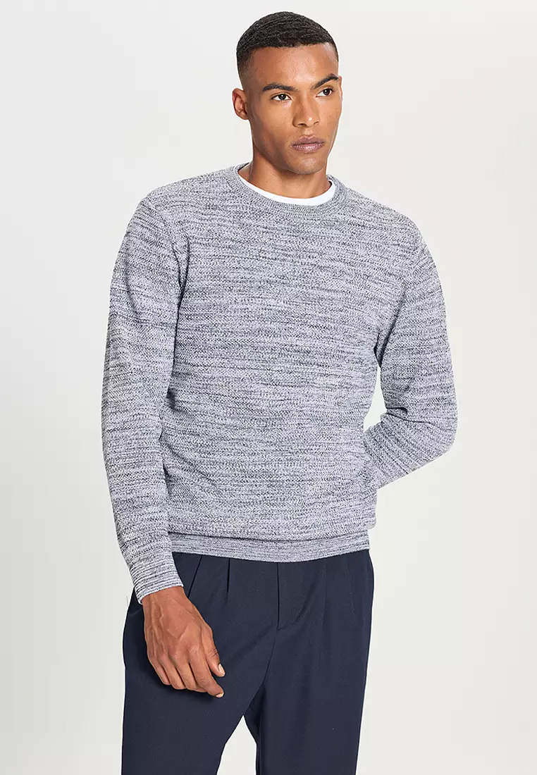 Navy grey knitwear sale