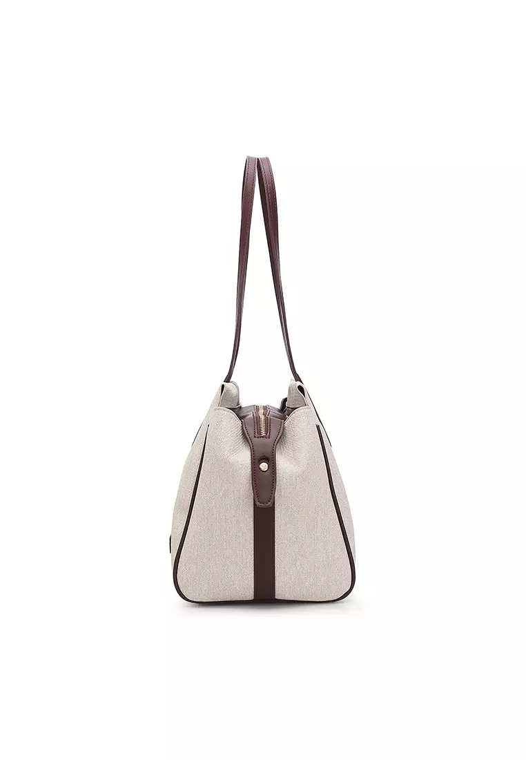 Women's Top Handle Bag / Sling Bag / Crossbody Bag / Shoulder Bag - White / Wine