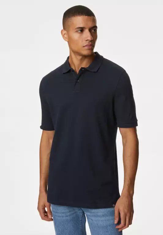 M&S Collection Pure Cotton Pique Polo Shirt