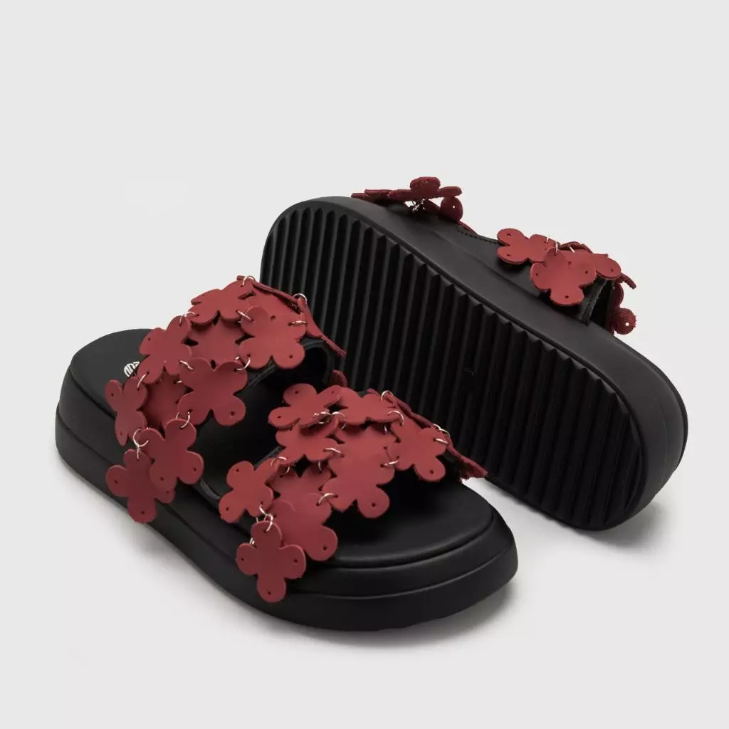 Adorable Projects - Clover Sandals Genuine Leather Red - Sandal Wanita