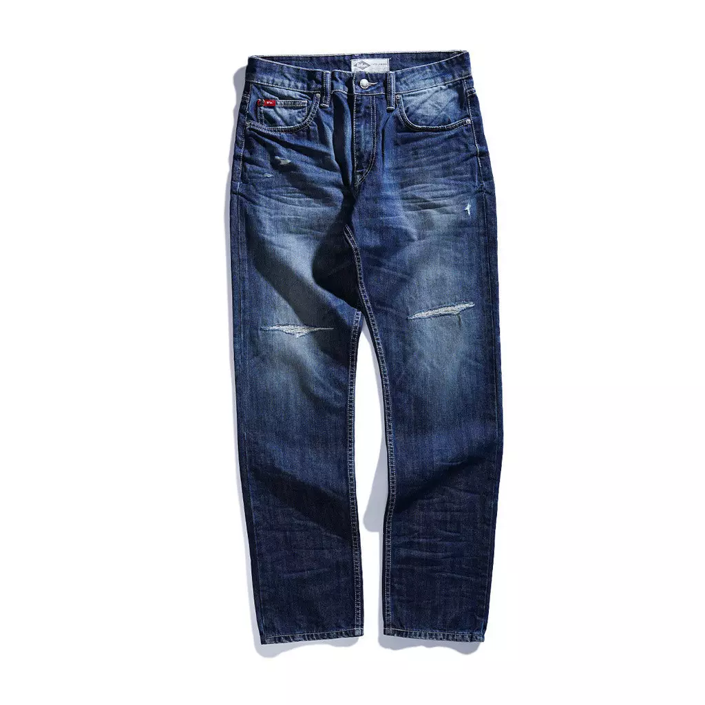 Lee Cooper Tapered Fit Jeans Arthur Repaired Medium Blue