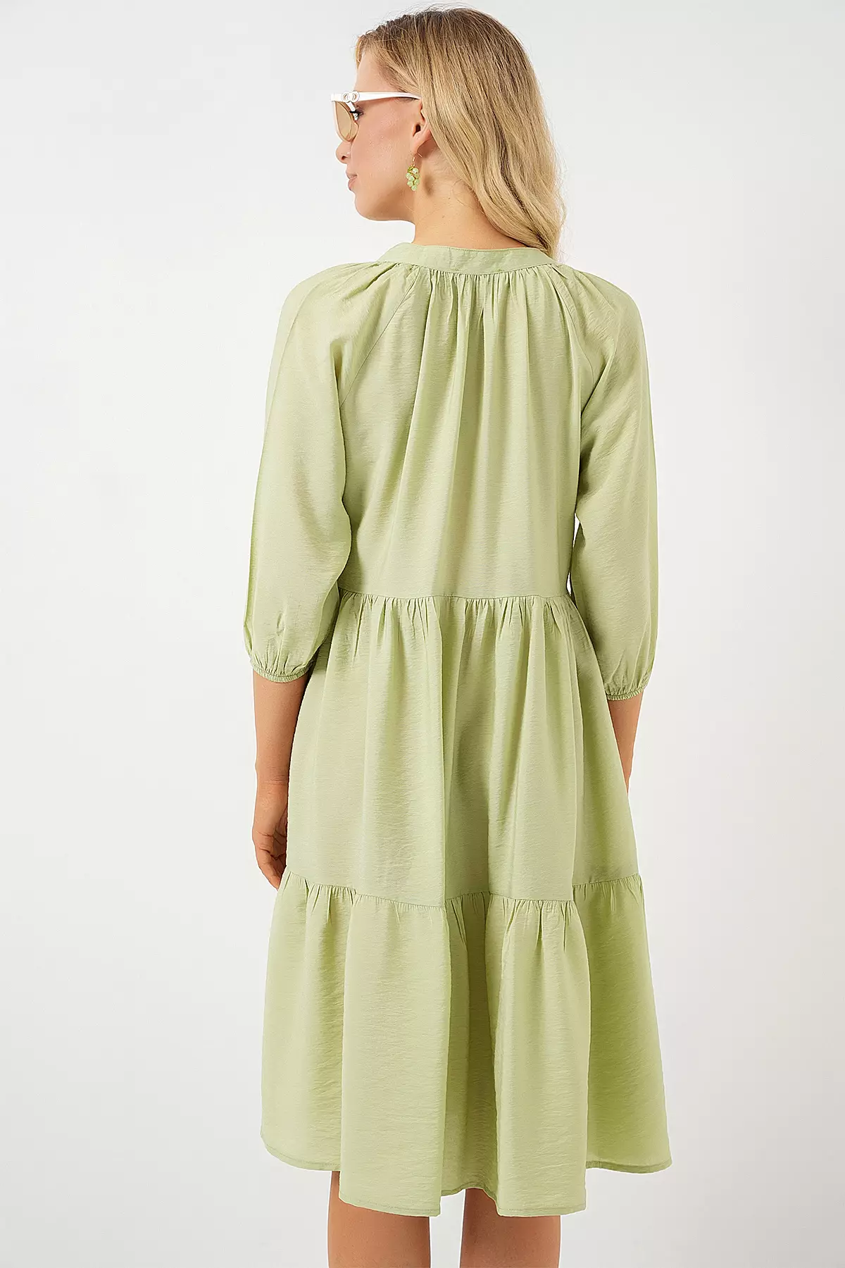 Button 3/4 Sleeve Dress