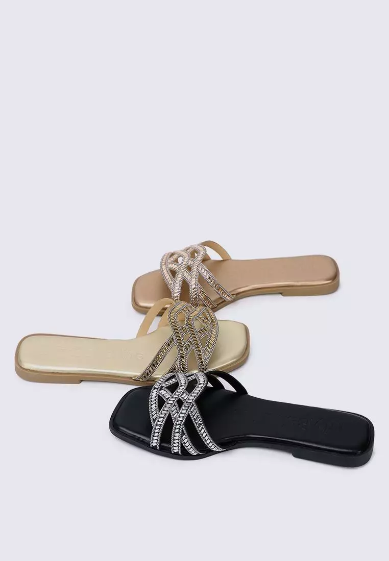 Rora Comfy Sandals In Rose Gold