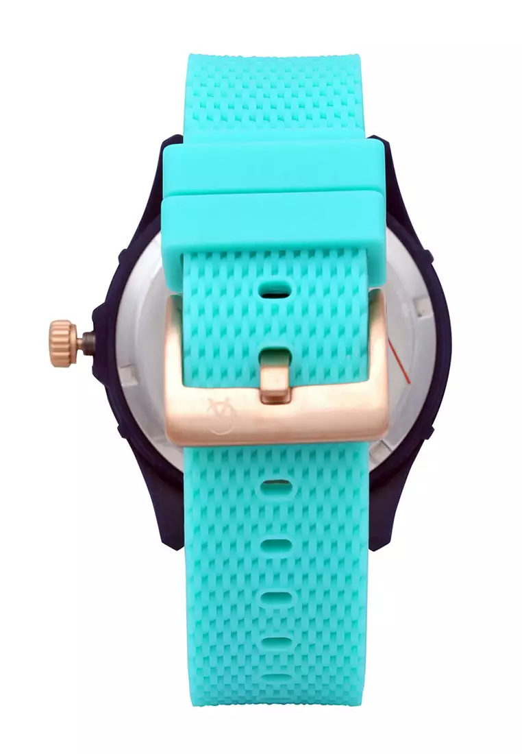 Alexandre Christie Jam Tangan Pria - Tosca Blue Rosegold - Rubber - 6584 MFRRGBU