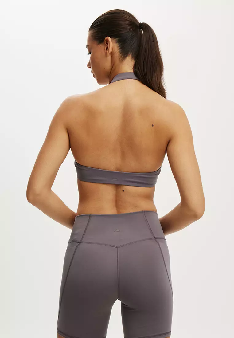 Ultra Soft Scrunch Halter Crop Sports Bra