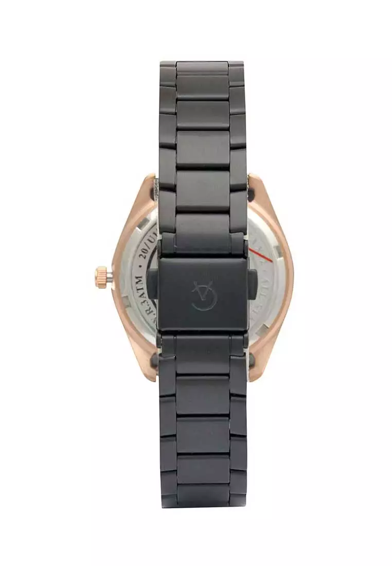 Alexandre Christie Jam Tangan Wanita - Black Rosegold - Stainless Steel - 8648 LDBBRBA
