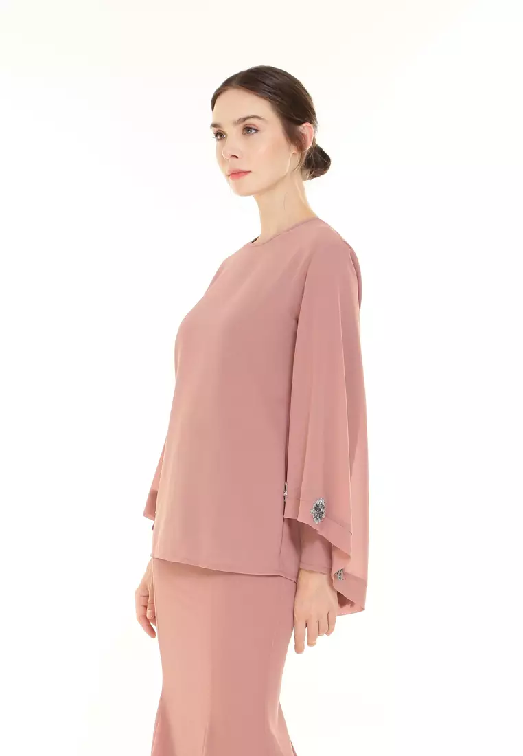 Melody Kurung Modern in Dusty Pink