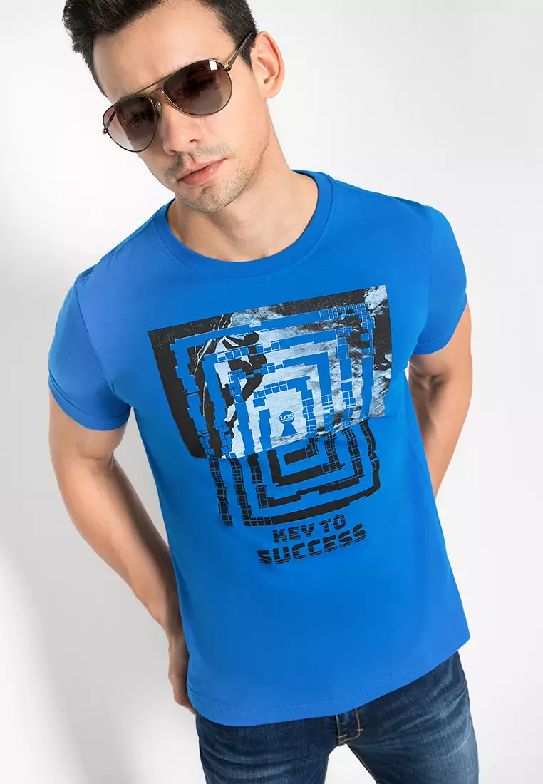 LGS - Kaos Youth Casual - Sablon - Biru