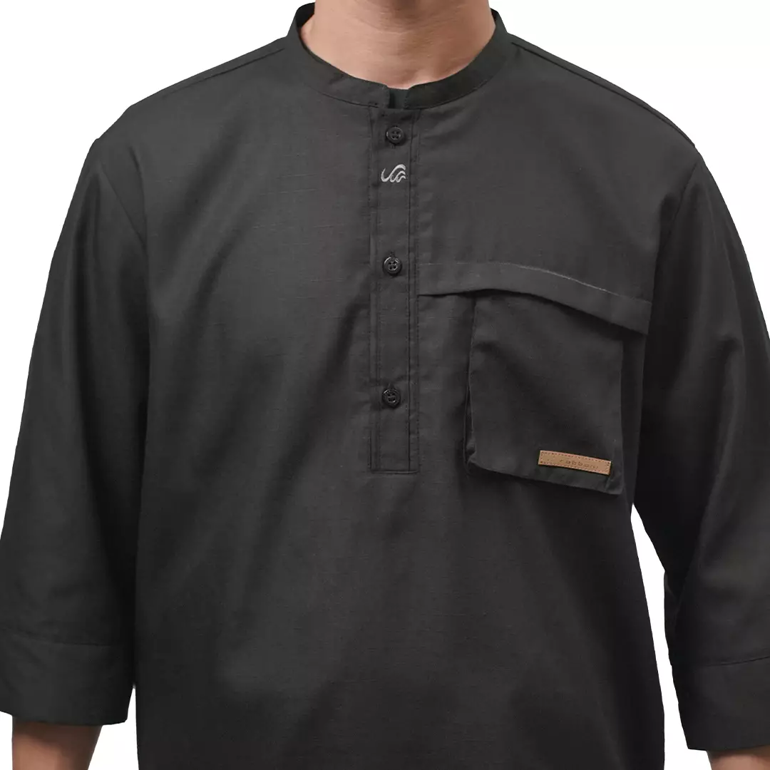 Rabbani - Kemeja Koko Longgar Muslim Pria Dewasa Marivat Exclusive - Hitam