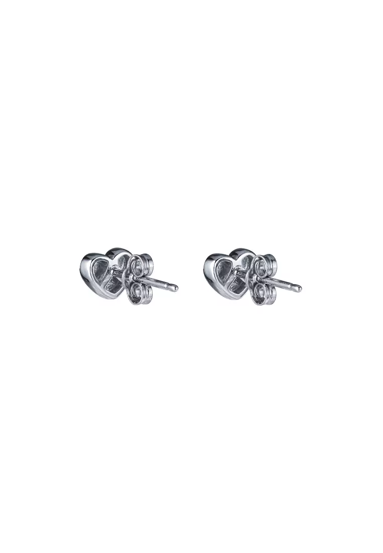 TOMEI Petite Love Earrings, White Gold 585