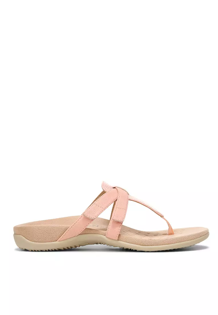 Pink vionic flip flops sales