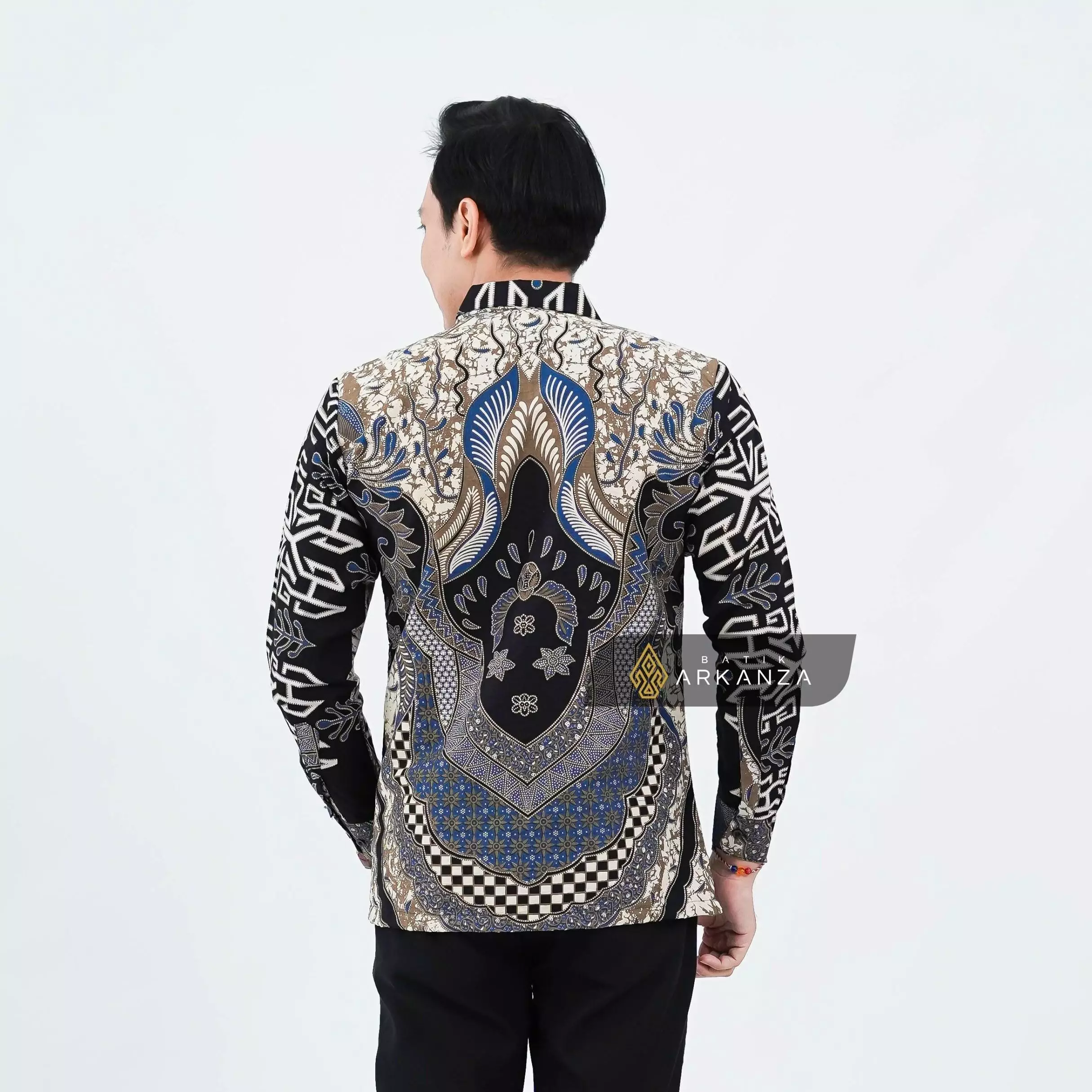 Kemeja Batik ARKANZA Motif Dewanagari Lengan Panjang Lapis Furing Slimfit Katun Premium