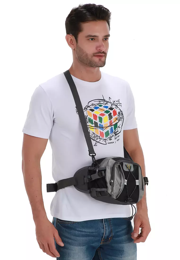 Noice Tas Pinggang Unisex Olahraga Multifungsi Waist Bag Sport Casual Waterproof Material Nylon ORIGINAL - Black