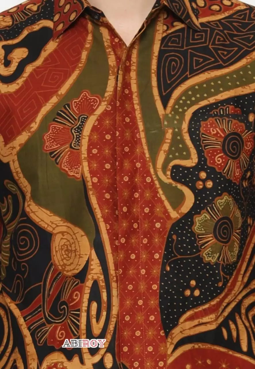 Kemeja Batik Lasm Pria Premium Slimfit Elegant Modern Lengan Panjang Airlangga