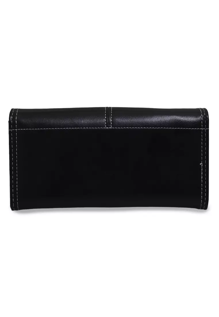 Dyara Dompet Lipat Wanita Long Design Casual Wallet Elegant Many Slot Material Leather ORIGINAL - Black