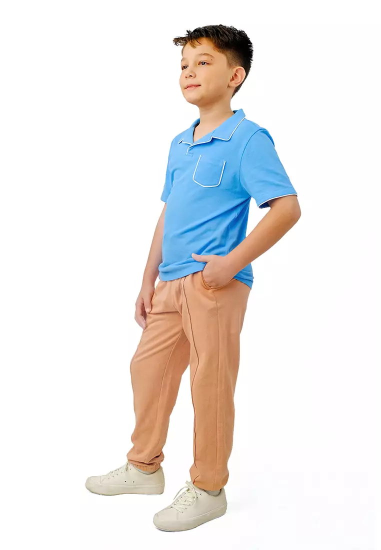Boys Contrast Piping Polo Shirt