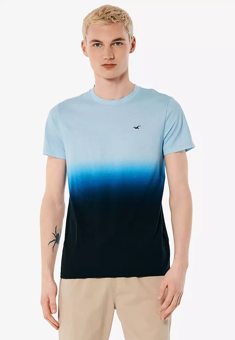 Hollister Ombre V Neck T-shirt in Blue for Men