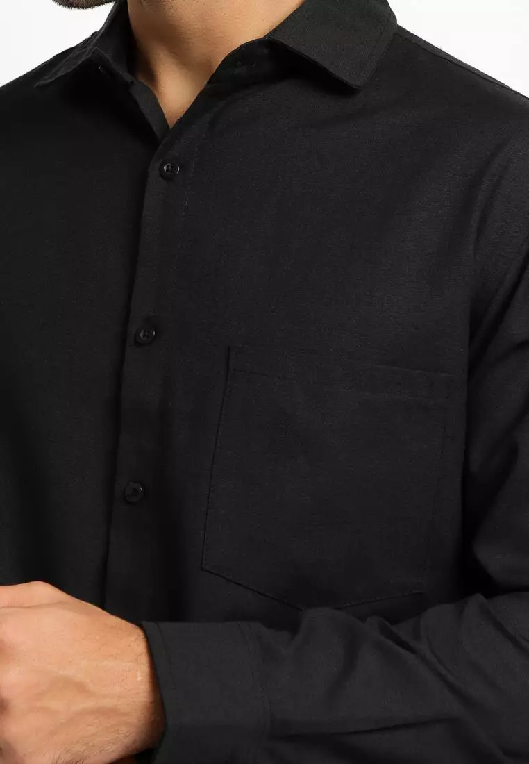 Slim Fit Oxford Black Shirts